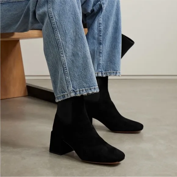 Vince black suede Kimmy booties