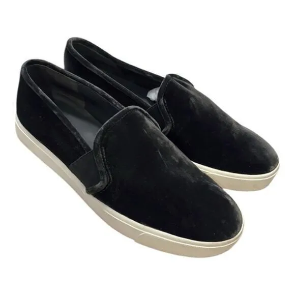 VINCE Blair Black Velvet Slip-on Loafers, Women’s US 7.