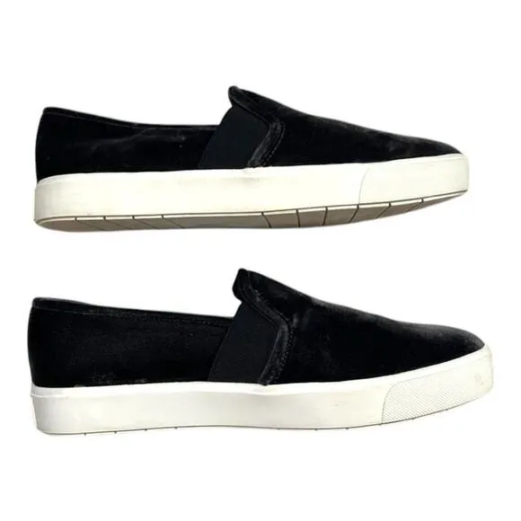 VINCE Blair Black Velvet Slip-on Loafers, Women’s US 7.