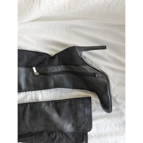 Vince Camuo Black Leather Heeled Boots - NEVER WORN!