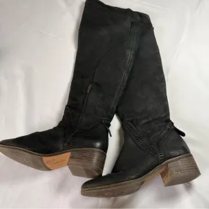 Vince Camuto Black Leather Over The Knee High Heel Boots Size 7