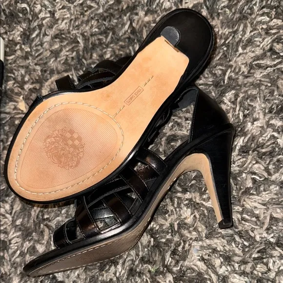 Vince Camuto Black Patent Leather High-Heeled Sandals