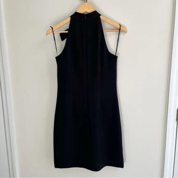 [vince camuto] bow high neck halter tie mini shift cocktail dress black 2
