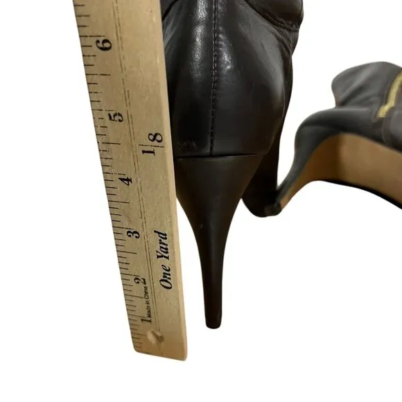 Vince Camuto Brown Leather Emilian Platform Hi Heel Knee High Boots Size 8.5