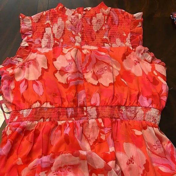 Vince Camuto Floral-Print Smocked Maxi Dress.