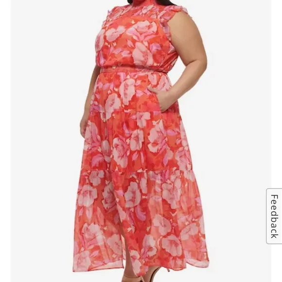 Vince Camuto Floral-Print Smocked Maxi Dress.