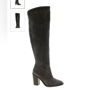 vince camuto tall  heeled grey suede boots