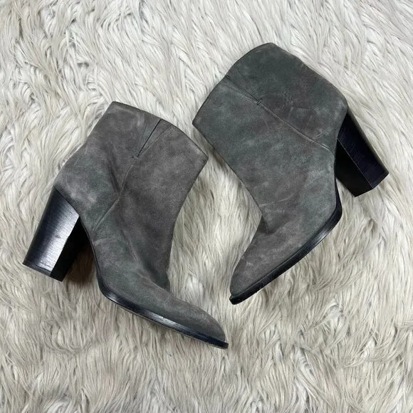 Vince Erving Block Heel Boots Booties Pull On