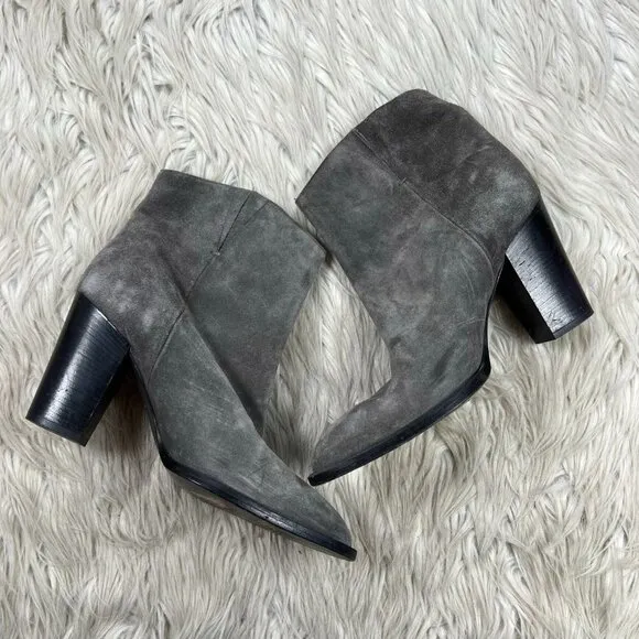 Vince Erving Block Heel Boots Booties Pull On