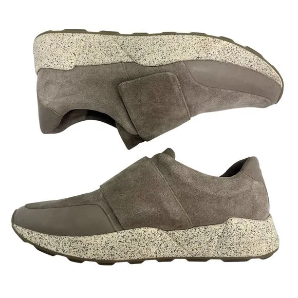 Vince Gage Suede Laceless Fashion Sneakers Wood Smoke Comfort Women’s Size 8.5