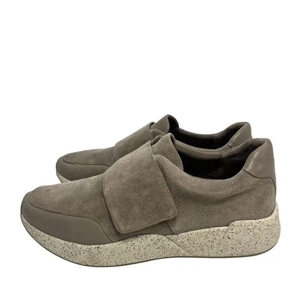 Vince Gage Suede Laceless Fashion Sneakers Wood Smoke Comfort Women’s Size 8.5