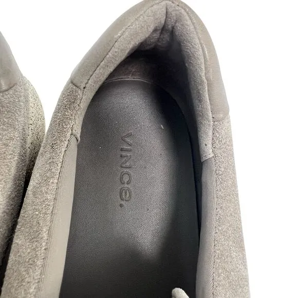 Vince Gage Suede Laceless Fashion Sneakers Wood Smoke Comfort Women’s Size 8.5