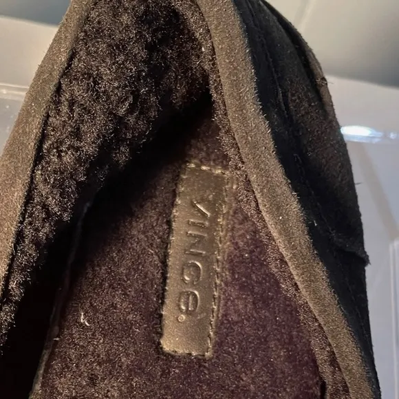 Vince Gibson Suede Lamb Fur Lined Rubber Soled in Black Size in Size 11