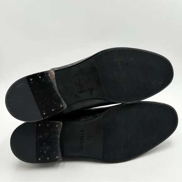 Vince Mens Leather Pull On Chelsea Boots in Black