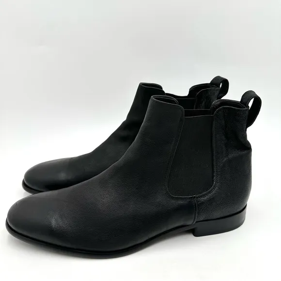Vince Mens Leather Pull On Chelsea Boots in Black