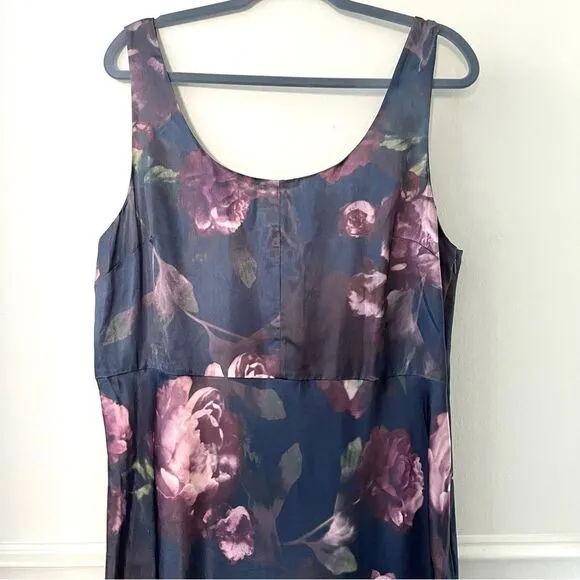 Vince Night Garden Square Neck Satin Slip Dress Size 6 NWT