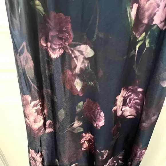 Vince Night Garden Square Neck Satin Slip Dress Size 6 NWT
