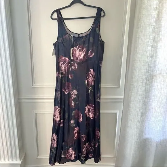 Vince Night Garden Square Neck Satin Slip Dress Size 6 NWT