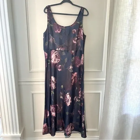 Vince Night Garden Square Neck Satin Slip Dress Size 6 NWT