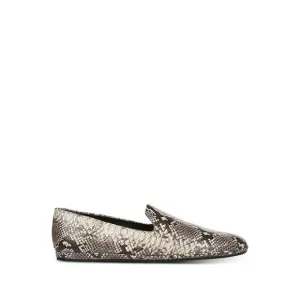 VINCE. Womens Beige Snake Padded Paz Square Toe Slip On Leather Loafers 8.5 M