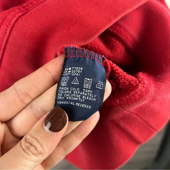 Vintage 2001 Tommy Hilfiger Red Heavyweight Crewneck Sweatshirt – Embroidered