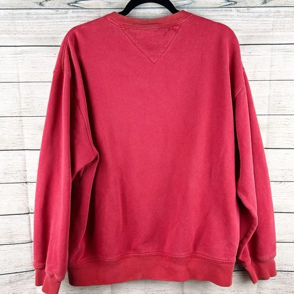 Vintage 2001 Tommy Hilfiger Red Heavyweight Crewneck Sweatshirt – Embroidered