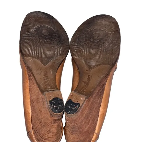 Vintage 70’s Wild Pair Brown Leather Wedge Loafers