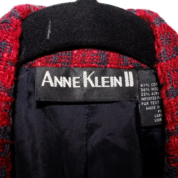 Vintage 80s Anne Klein II Tweed Blazer