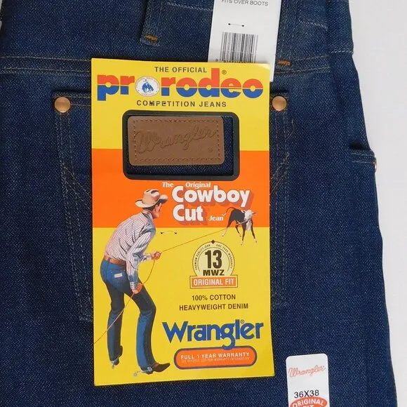 Vintage 80s DEADSTOCK Wrangler Pro Rodeo Competition Cowboy Cut Jeans 36X38