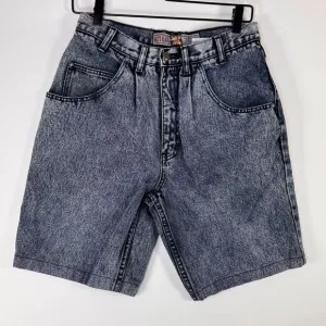 Vintage 90s ATTRAK Acid Wash Denim Shorts Mens W31 Blue Gray Pleated Y2K Grunge