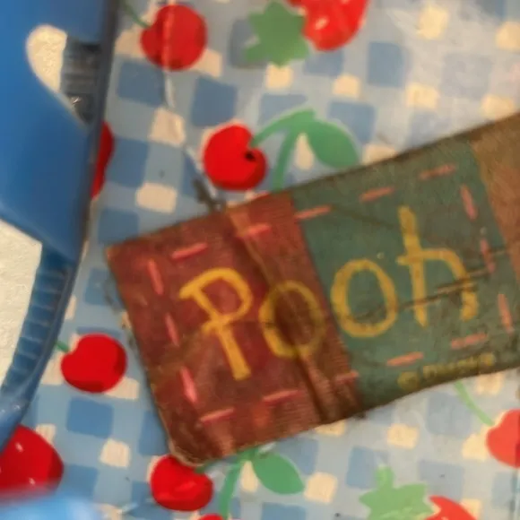 Vintage 90s Disney pooh jelly sandals blue strappy summer beach pool girls 9 10