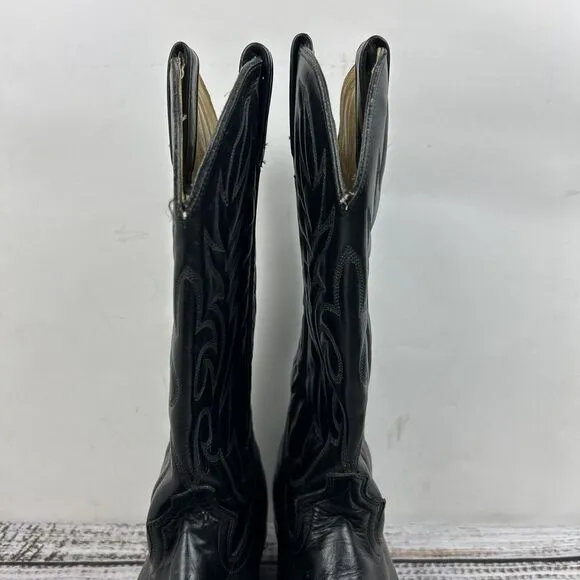 Vintage Acme Western‎ Cowboy Boots Embroidered Leather Classic Style 9.5 D