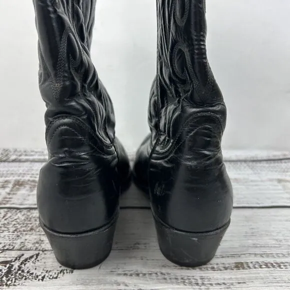 Vintage Acme Western‎ Cowboy Boots Embroidered Leather Classic Style 9.5 D