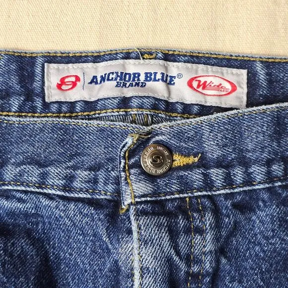VINTAGE Anchor Blue Baggy Men Jeans 40x30 Blue‎ Denim Skateboard Street Wear Y2K