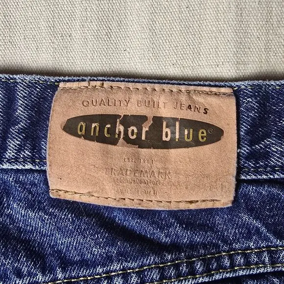 VINTAGE Anchor Blue Baggy Men Jeans 40x30 Blue‎ Denim Skateboard Street Wear Y2K
