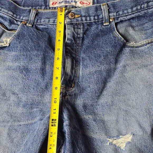 VINTAGE Anchor Blue Baggy Men Jeans 40x30 Blue‎ Denim Skateboard Street Wear Y2K