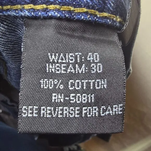 VINTAGE Anchor Blue Baggy Men Jeans 40x30 Blue‎ Denim Skateboard Street Wear Y2K