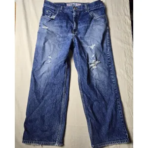 VINTAGE Anchor Blue Baggy Men Jeans 40x30 Blue‎ Denim Skateboard Street Wear Y2K