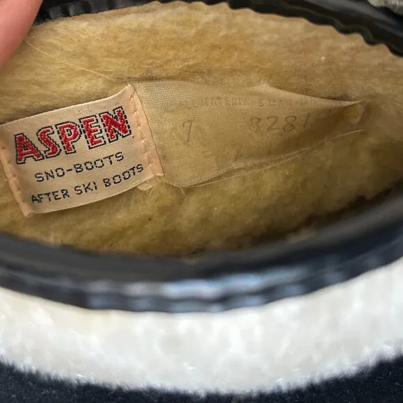 Vintage Aspen after skiing boots Yodelers 60s 70s seuede faux fur lined winter 7