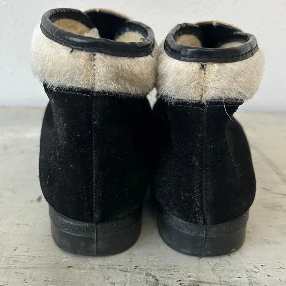 Vintage Aspen after skiing boots Yodelers 60s 70s seuede faux fur lined winter 7