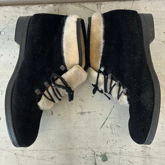 Vintage Aspen after skiing boots Yodelers 60s 70s seuede faux fur lined winter 7