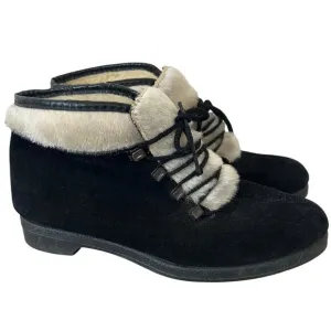 Vintage Aspen after skiing boots Yodelers 60s 70s seuede faux fur lined winter 7
