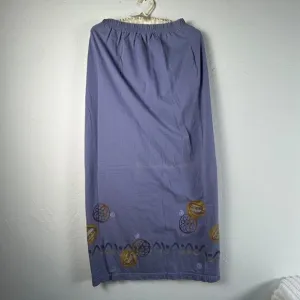 VINTAGE Blue Fish Women's Straight Maxi Skirt Purple Elastic Waist Size 1