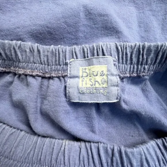 VINTAGE Blue Fish Women's Straight Maxi Skirt Purple Elastic Waist Size 1