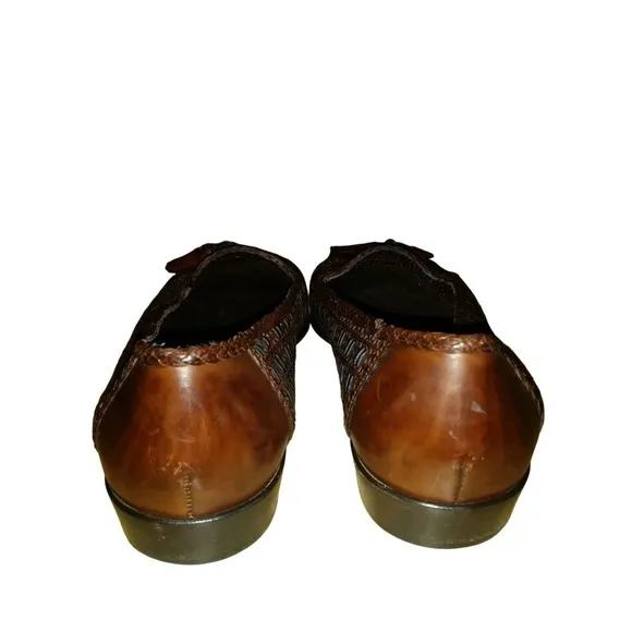 Vintage Bragano By Cole Haan Loafers men Sz 9 M Brown Leather Made In Italy Bo