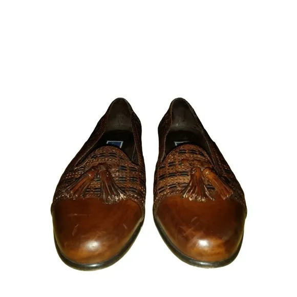 Vintage Bragano By Cole Haan Loafers men Sz 9 M Brown Leather Made In Italy Bo