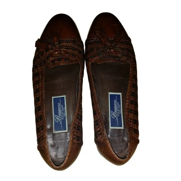 Vintage Bragano By Cole Haan Loafers men Sz 9 M Brown Leather Made In Italy Bo