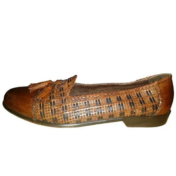 Vintage Bragano By Cole Haan Loafers men Sz 9 M Brown Leather Made In Italy Bo