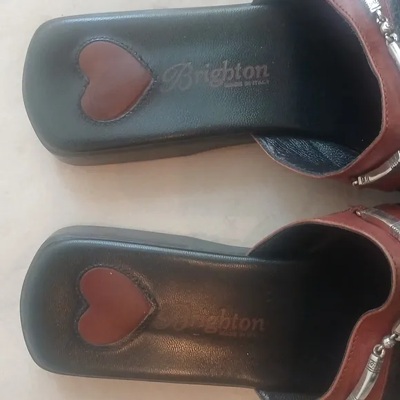 Vintage Brighton Black And Brown Bahama Sandals Womens Size 8 Leather
