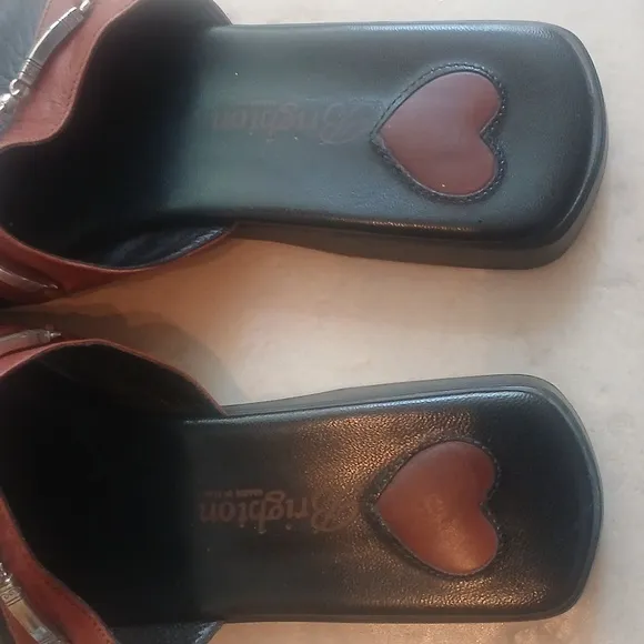 Vintage Brighton Black And Brown Bahama Sandals Womens Size 8 Leather